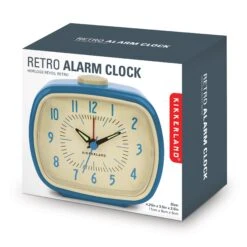 KIKKERLAND Retro Alarm Clock + Blue -Kikkerland AC08 BL RetroAlarmClock PackRender