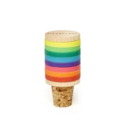 KIKKERLAND Rainbow Wine Rings + Stopper -Kikkerland BA91 WB