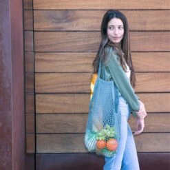 KIKKERLAND Cotton Market Bags Assorted -Kikkerland BB01 A Grey Action 9367