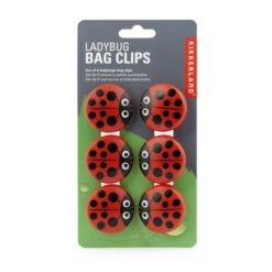 KIKKERLAND Ladybug Bag Clips Set Of 6 -Kikkerland BC22 PKG