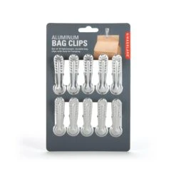 KIKKERLAND Aluminum Bag Clips - Small -Kikkerland BC42 L Aluminum Bag Clips PKG WB