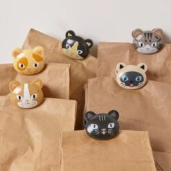 KIKKERLAND CAT BAG CLIPS S/6