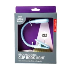 KIKKERLAND Rechargeable Clip Book Light Blue 10 KIKKERLAND Rechargeable Clip Book Light Blue -Kikkerland BL13 BL pkg 1
