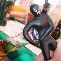 KIKKERLAND Luchador Bottle Opener - Stainless Steel - Colors And Styles Are Assorted -Kikkerland BO09 Action1