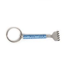 KIKKERLAND Mini Backscratcher Assorted Prints -Kikkerland BS005 KEYRING PATTERN MINI BACK SCRATCHER BLUECIRCLE