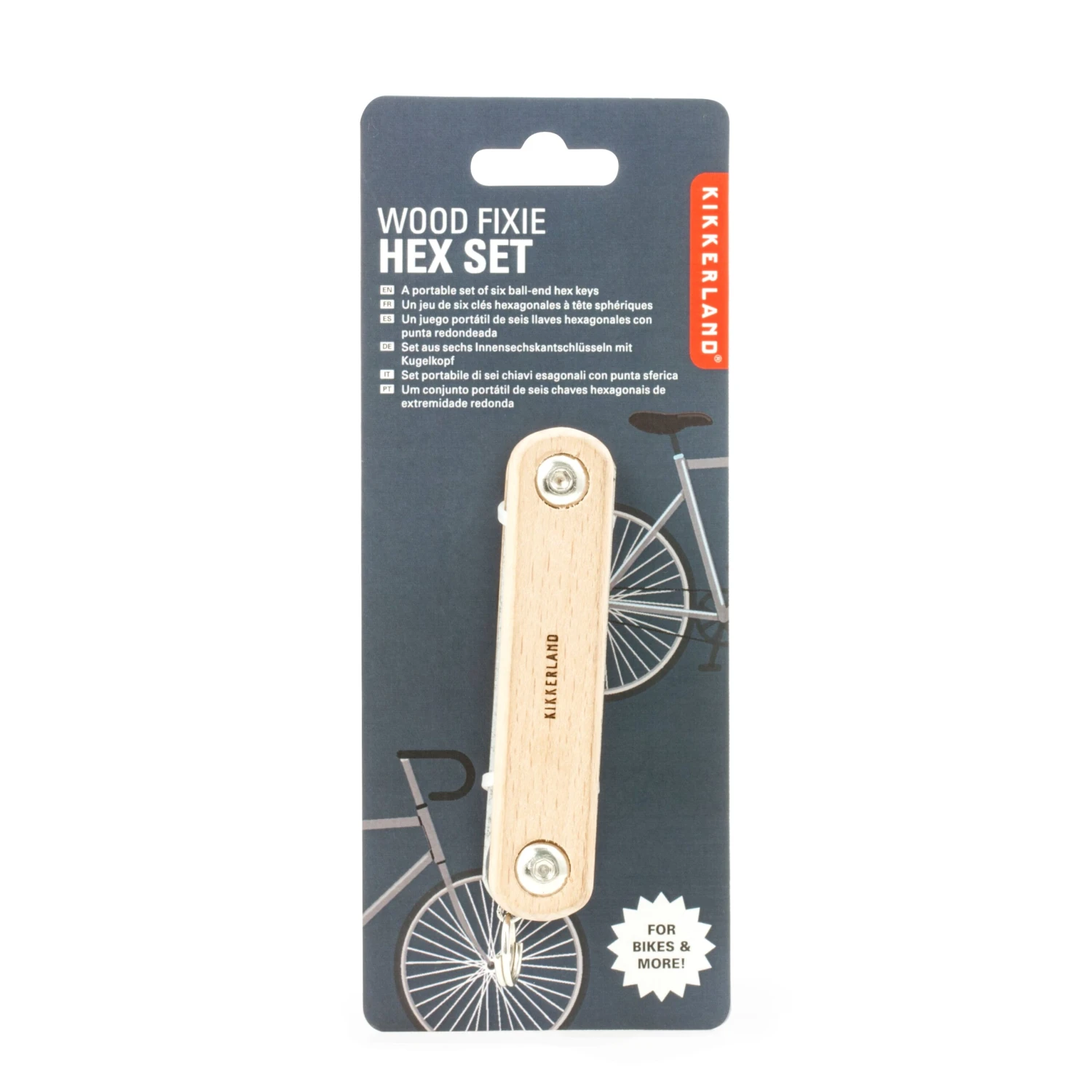 KIKKERLAND Wood Fixie 6 In 1 Hex Tool 6 KIKKERLAND Wood Fixie 6 In 1 Hex Tool - Image 4