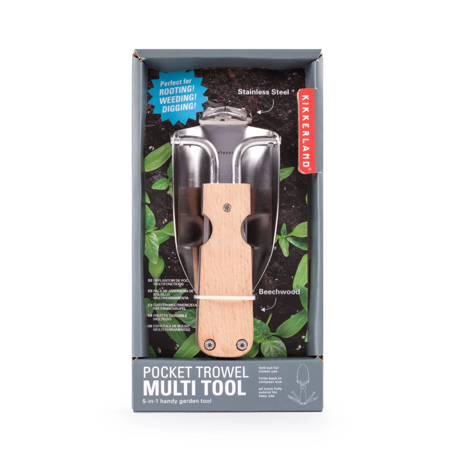 KIKKERLAND Pocket Trowel Multi Tool - Beechwood And Stainless Steel - Garden Tool 6 KIKKERLAND Pocket Trowel Multi Tool - Beechwood And Stainless Steel - Garden Tool - Image 4