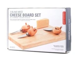 KIKKERLAND Cheese Board And 3 Mouse Knives -Kikkerland CHS07 PKG