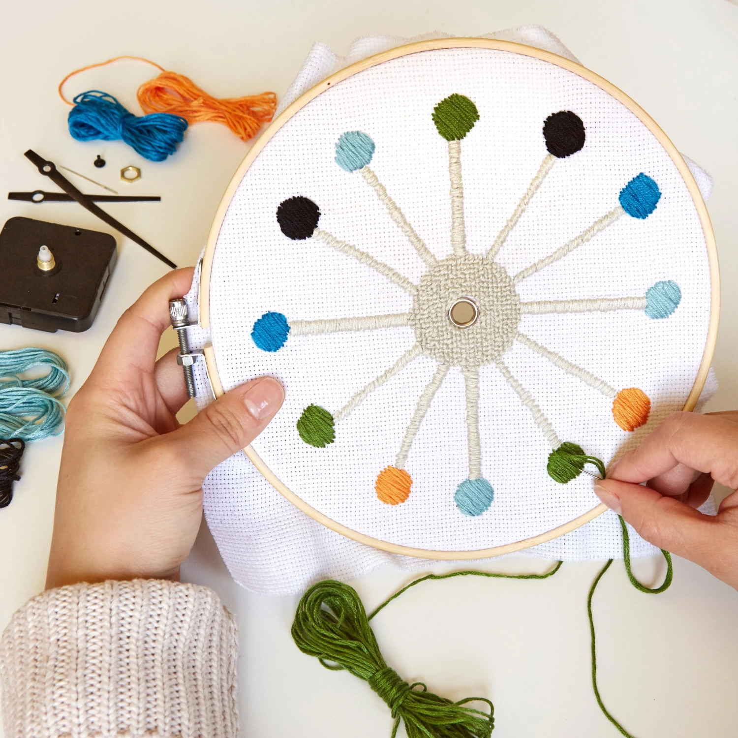 KIKKERLAND Cross Stitch Clock 3 KIKKERLAND Cross Stitch Clock