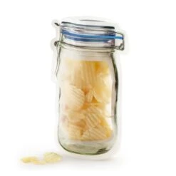 KIKKERLAND Zip Mason Jar Large Bag -Kikkerland CU145 Zipper Bags large bag