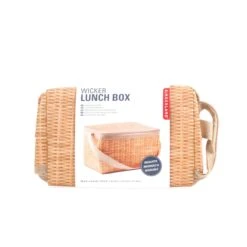KIKKERLAND Wicker Lunch Box -Kikkerland CU216 Wicker Lunch Box pkg NO GROMMET
