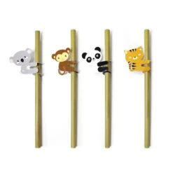 KIKKERLAND Animal Bamboo Straws