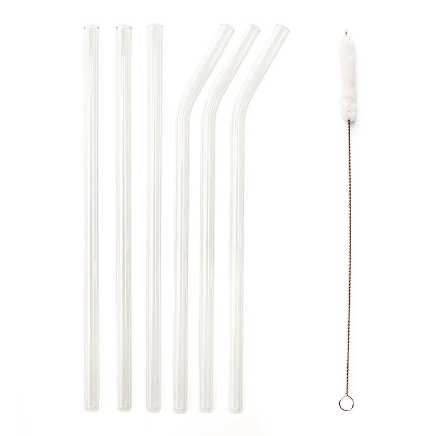 KIKKERLAND Clear Reusable Glass Straws 4 KIKKERLAND Clear Reusable Glass Straws - Image 2