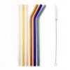KIKKERLAND Colorful Reusable Glass Straws -Kikkerland CU279 Glass Straws Color WB
