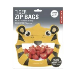 KIKKERLAND Tiger Zip Bag S/3 -Kikkerland CU284 Tiger Zip Bag