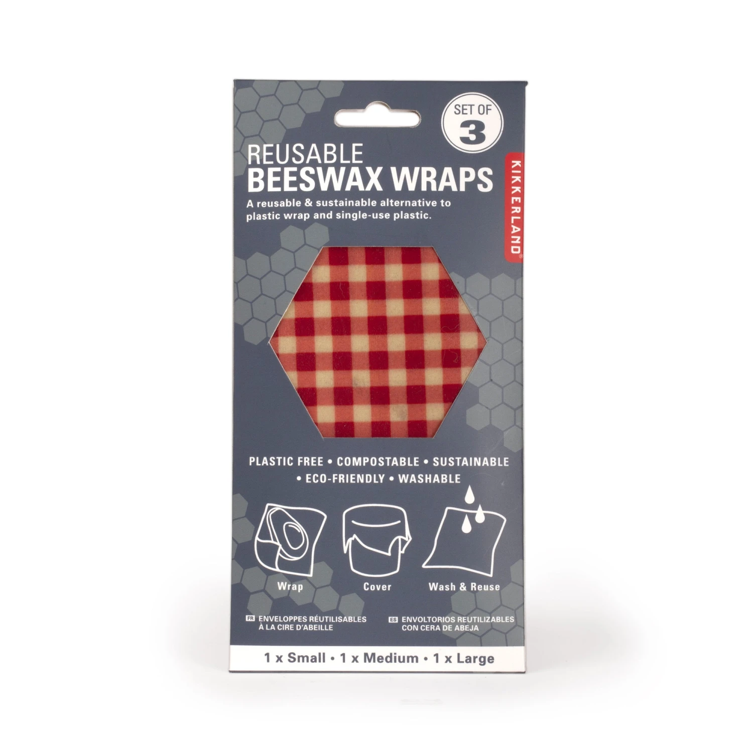 KIKKERLAND Reusable Beeswax Wraps Gingham 4 KIKKERLAND Reusable Beeswax Wraps Gingham - Image 2