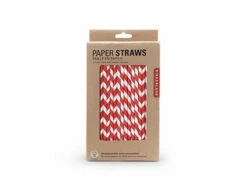 KIKKERLAND Paper Straws + Red -Kikkerland Cu13 R PaperStraws pkg front