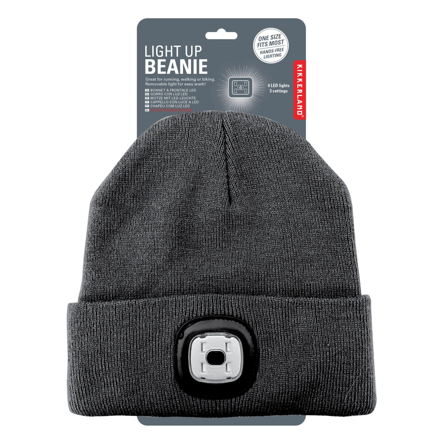 KIKKERLAND Grey Light Up Beanie 4 KIKKERLAND Grey Light Up Beanie - Image 2
