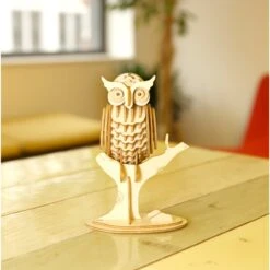KIKKERLAND Owl 3D Wooden Puzzle -Kikkerland GG107 WOODEN 3D PUZZLE OWL ACTION 0049 2
