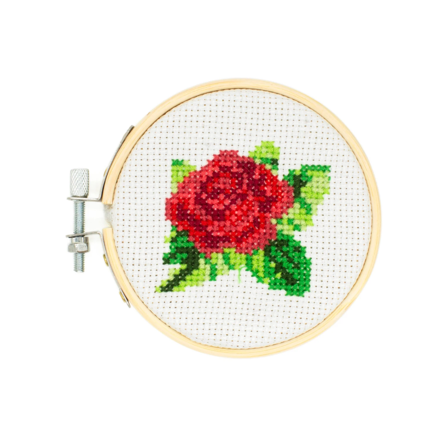 KIKKERLAND Mini Cross Stitch Embroidery Kit - Rose 3 KIKKERLAND Mini Cross Stitch Embroidery Kit - Rose