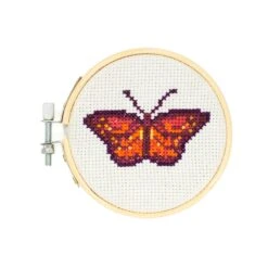 KIKKERLAND Mini Cross Stitch Embroidery Kit - Butterfly -Kikkerland GG179 WB3