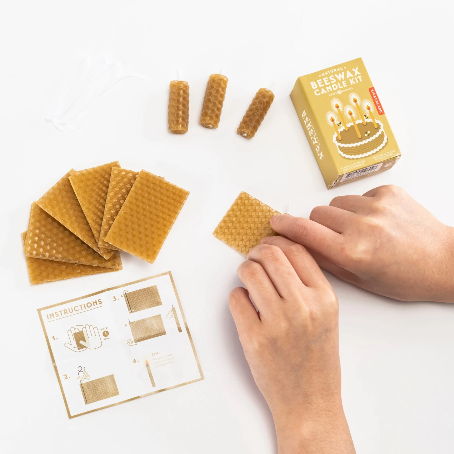 KIKKERLAND Beeswax Candle Kit - Natural 3 KIKKERLAND Beeswax Candle Kit - Natural