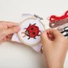 KIKKERLAND Mini Cross Stitch Embroidery Kit - Ladybug -Kikkerland GG229
