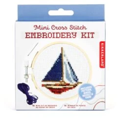 KIKKERLAND MiniCrossStitch Embroidery Sailboat 9 KIKKERLAND MiniCrossStitch Embroidery Sailboat -Kikkerland GG238 PKG