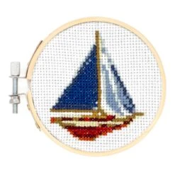 KIKKERLAND MiniCrossStitch Embroidery Sailboat