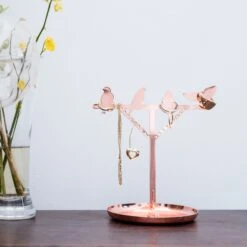 KIKKERLAND Bird Jewelry Stand Copper