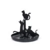 KIKKERLAND Cat Jewelry Stand -Kikkerland JK14 Black Cat Jewelry Holder Up WB