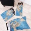 KIKKERLAND Travel Map Laundry Bags -Kikkerland LB10 Around The World Travel Bag Set 0324