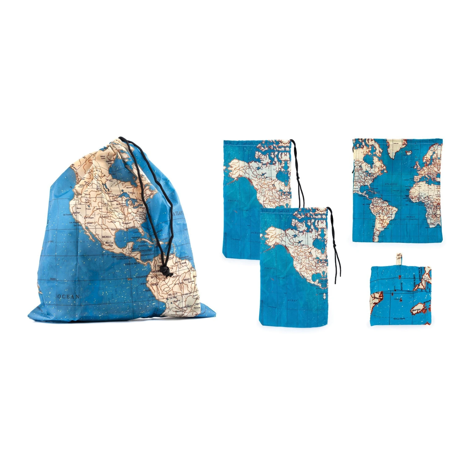 KIKKERLAND Travel Map Laundry Bags 4 KIKKERLAND Travel Map Laundry Bags - Image 2