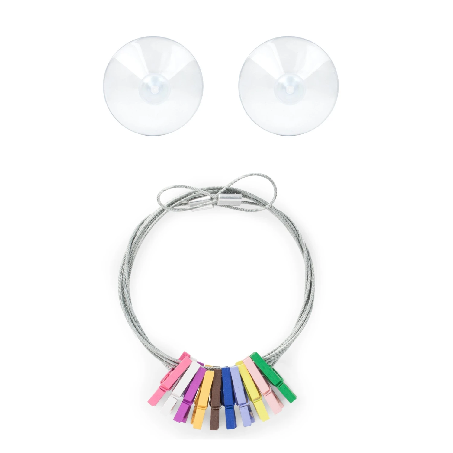 KIKKERLAND Photo Holder Wire With 10 Multicolor Mini Clothespins 3 KIKKERLAND Photo Holder Wire With 10 Multicolor Mini Clothespins