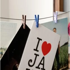 KIKKERLAND Photo Holder Wire With 10 Multicolor Mini Clothespins 8 KIKKERLAND Photo Holder Wire With 10 Multicolor Mini Clothespins -Kikkerland MH68 ACTION 05 2015 7330