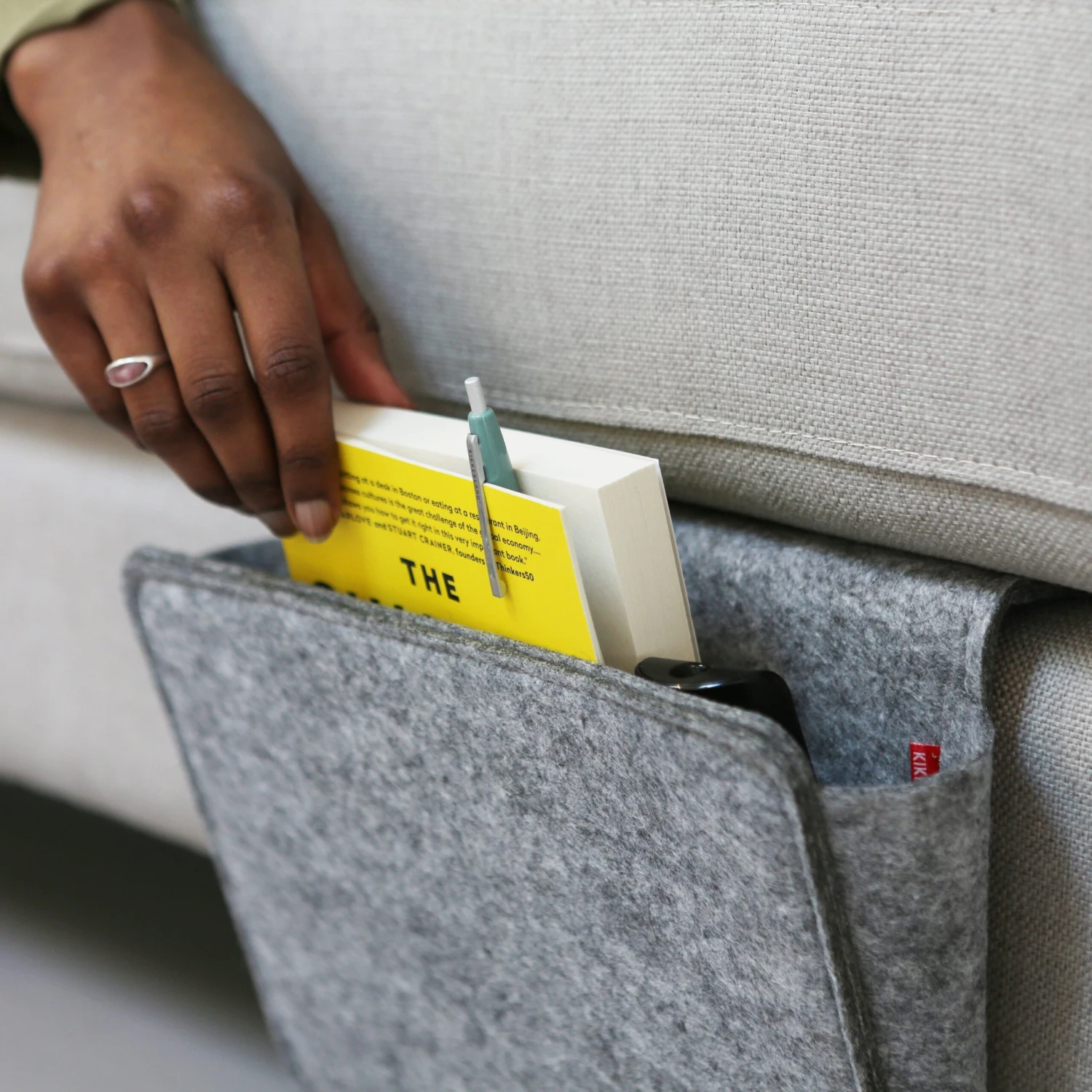 KIKKERLAND Felt Bedside Caddy 8 KIKKERLAND Felt Bedside Caddy - Image 6