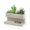 KIKKERLAND Concrete Large Planter And Pen Holder -Kikkerland PL02 L Large Concrete Desktop Planter
