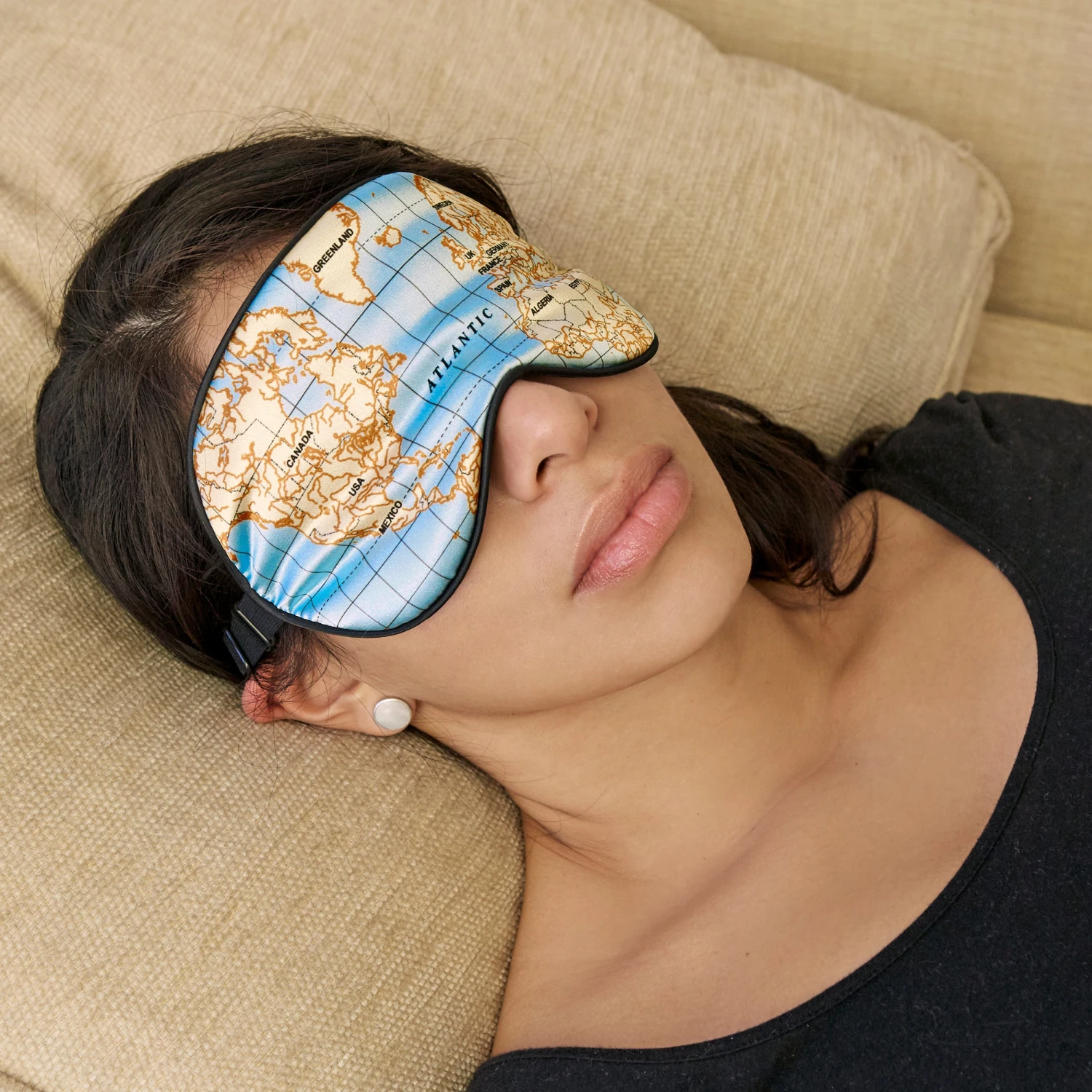 Kikkerland Ultra Soft Sleep Mask Maps 4 Kikkerland Ultra Soft Sleep Mask Maps - Image 2