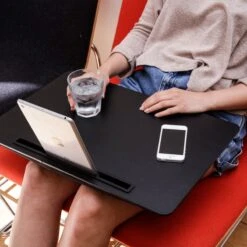 KIKKERLAND Extra Large IBed Black -Kikkerland US039XL Large Ibed Lap Desk Black Wood Action