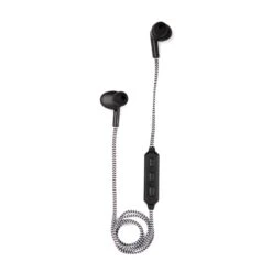 KIKKERLAND Black Cotton Braided Wireless Earbuds